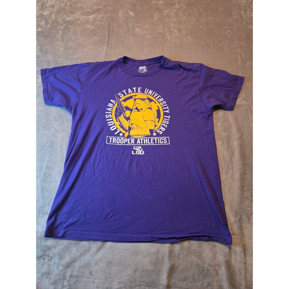 Star Wars LSU Tigers T-Shirt Mens Large Purple Trooper Athletics Stormtrooper